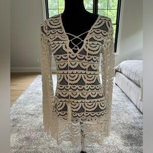 PQ white lace coverup